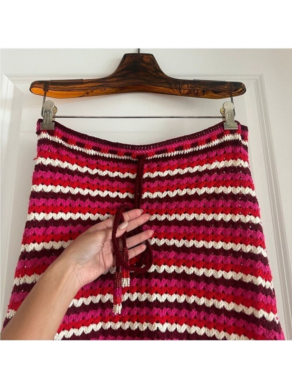 Farm Rio Colorful Stripes Crochet Skirt - Picture 2 of 8